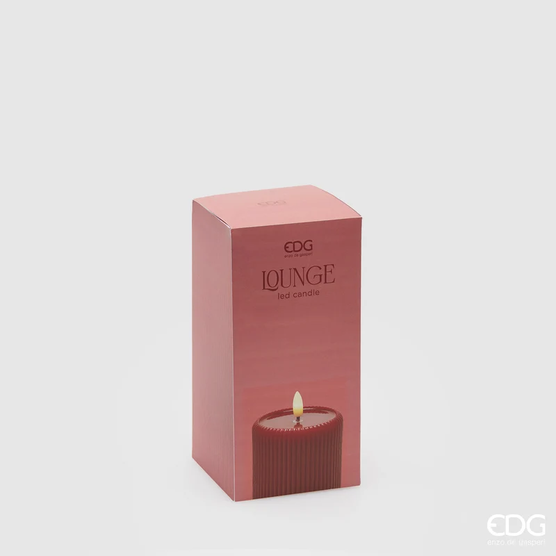 EDG Enzo De Gasperi Candela Moccolo Lounge Rossa a Led H13 cm con telecomando