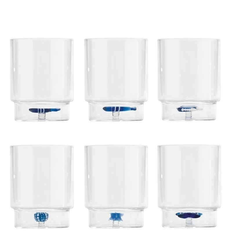 Zafferano Set 6 Tumbler Teca Mare 35cl in Vetro