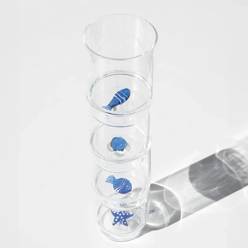 Zafferano Set 6 Tumbler Teca Mare 35cl in Vetro