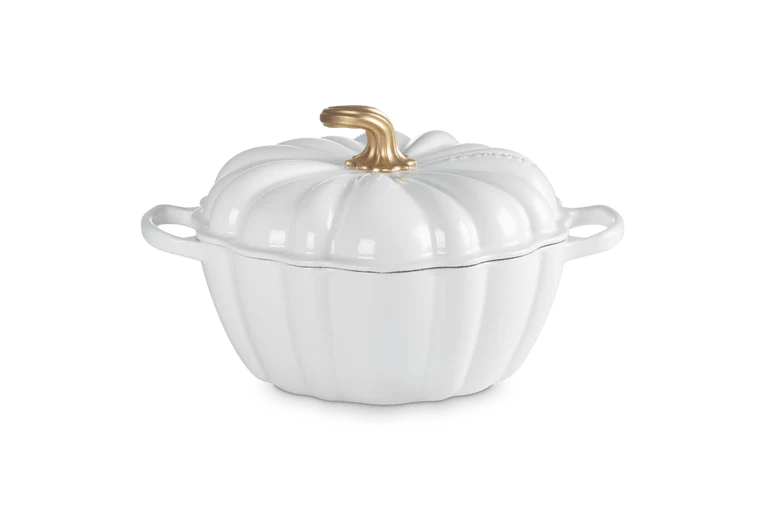 Le Creuset Gusseisen-Schmortopf „Kürbisweiß“ Ø 24 cm / 3,7 l