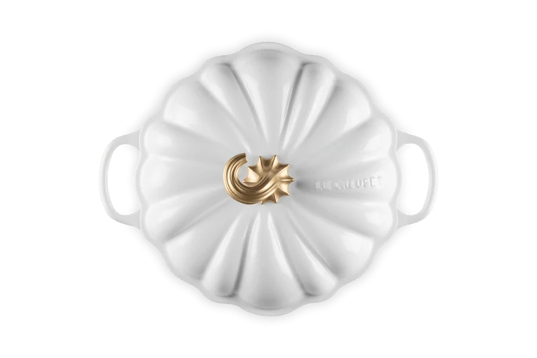 Le Creuset Gusseisen-Schmortopf „Kürbisweiß“ Ø 24 cm / 3,7 l