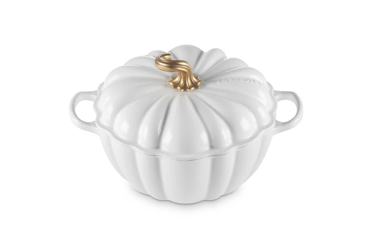Le Creuset Gusseisen-Schmortopf „Kürbisweiß“ Ø 24 cm / 3,7 l