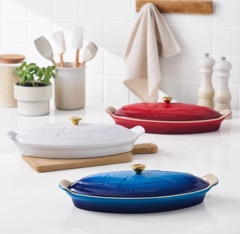 Le Creuset Auflaufform Fisch 'Kirschrot'