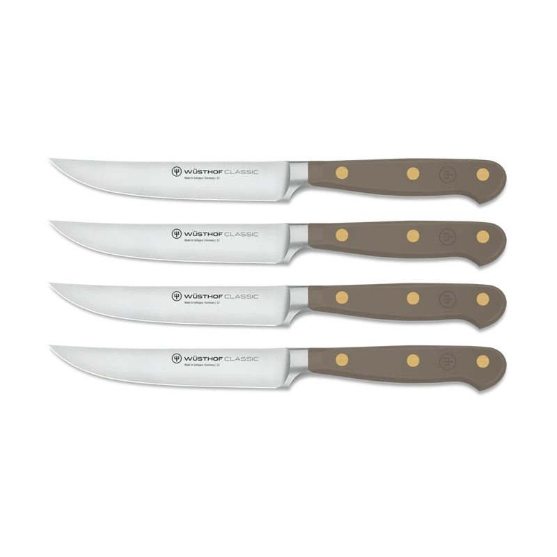 Wüsthof Steakmesser 12 cm 4-teilig „Klassische Farbe Velvet Oyster“