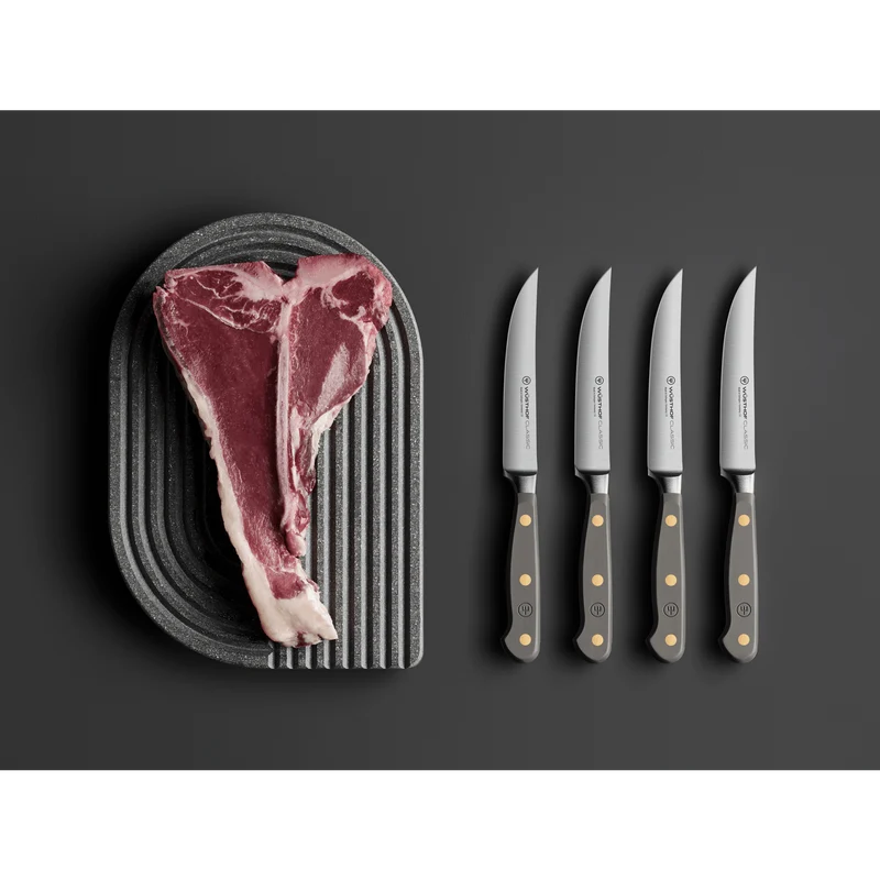 Wüsthof Steakmesser 12 cm 4-teilig „Klassische Farbe Velvet Oyster“