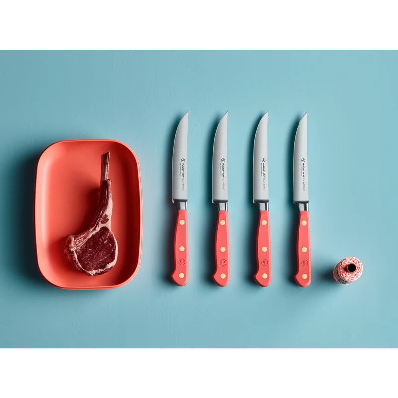 Wüsthof Steakmesser 12 cm 4-teilig 'Klassische Farbe Korallenpfirsich'