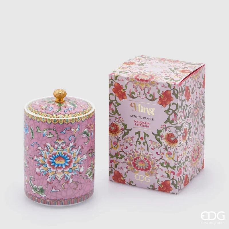 EDG Enzo de Gasperi Candela Profumata Ming Rosa H14 D9 cm