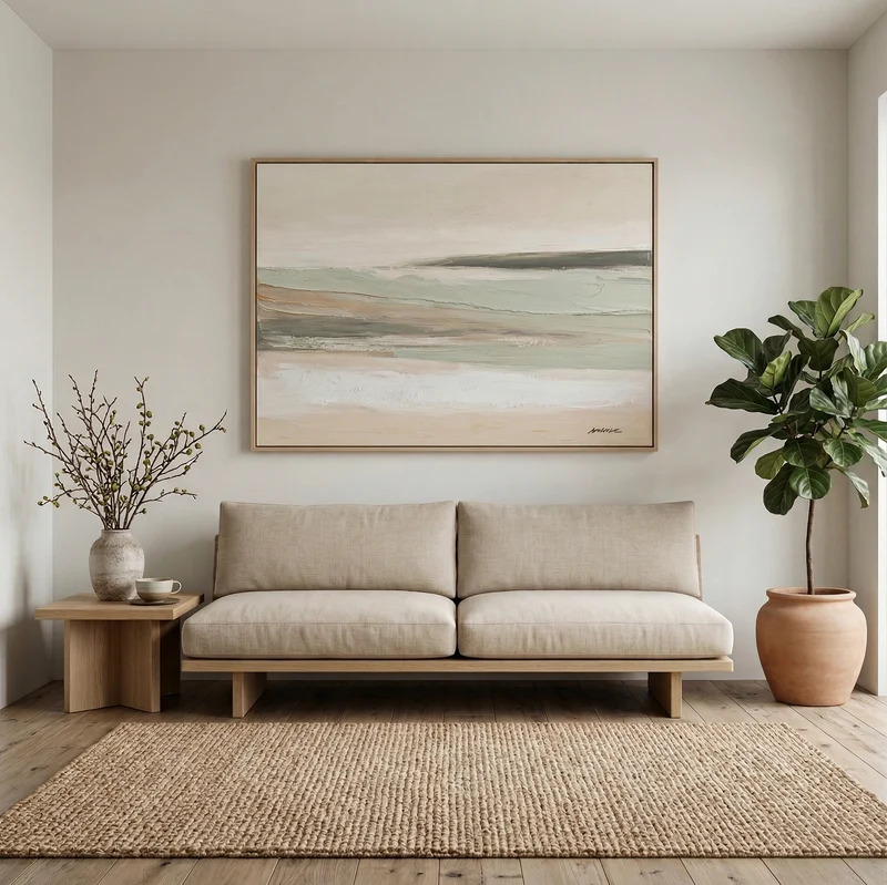 EDG Enzo De Gasperi Quadro Abstract Rettangolare Misty Lake 120x90 cm