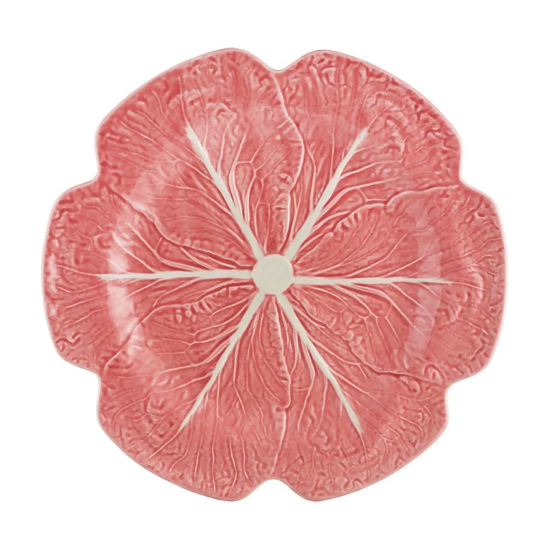 Bordallo Pinheiro Set 2 Piatti da Portata Cavolo D30,5 cm in Terracotta Rosa
