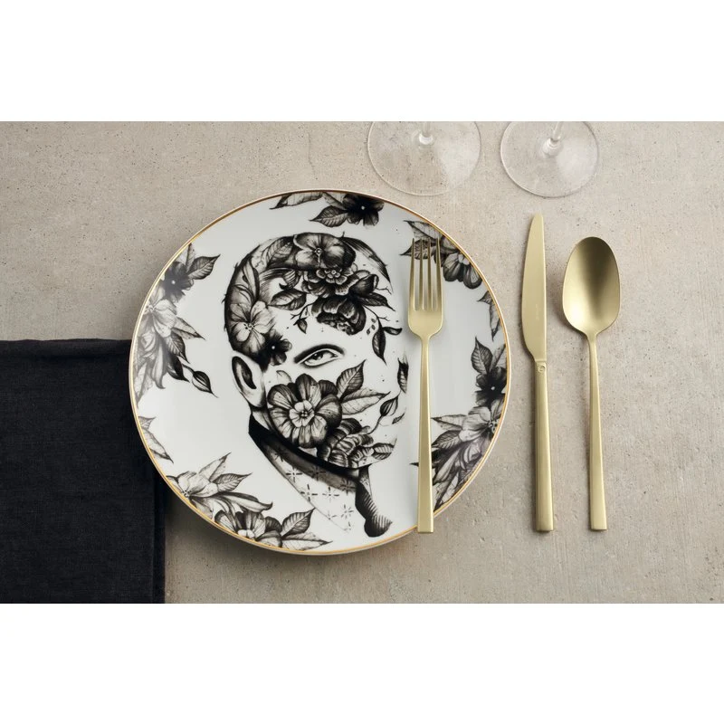 Sambonet Servizio Posate 24 pezzi Rock Antigraffio PVD Antique Champagne