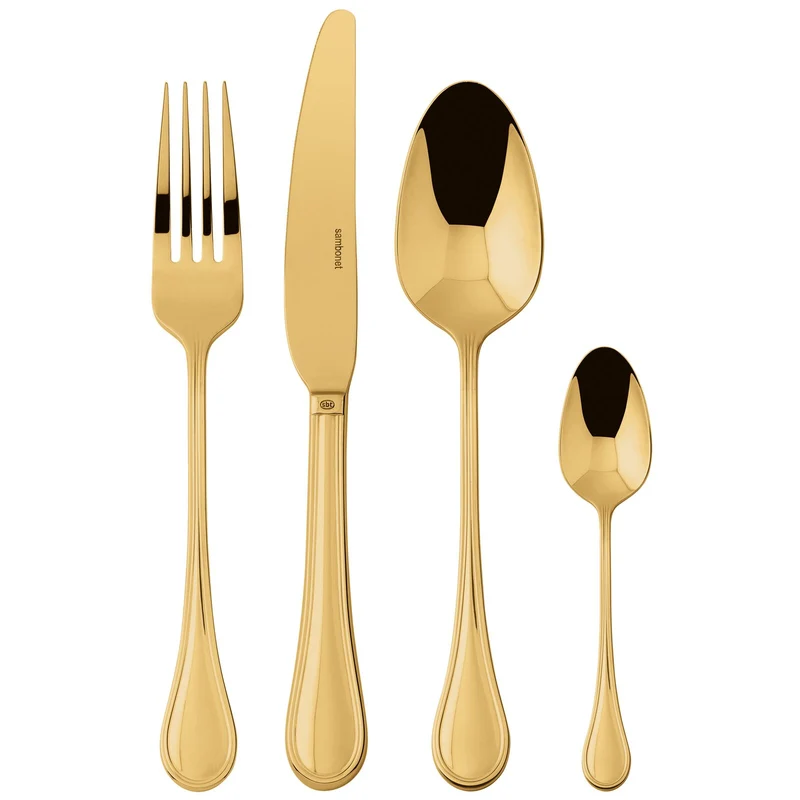 Sambonet Servizio di Posate 24 Pezzi Royal Mirror PVD Gold in Acciaio Inox