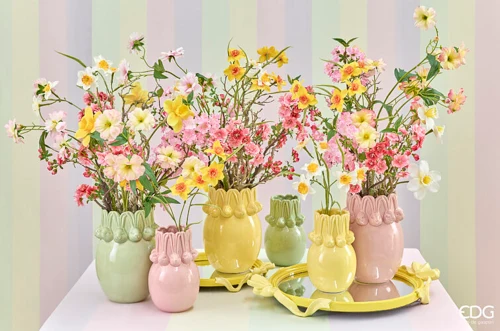 EDG Enzo De Gasperi Vassoio Decorativo Fiocchi Ovale 37 cm Giallo
