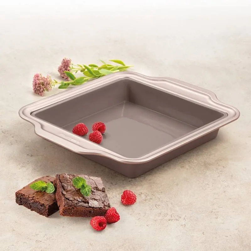 Tescoma Delicia Tortiera Quadrata in Silicone con Bordo in Metallo 20x20 cm