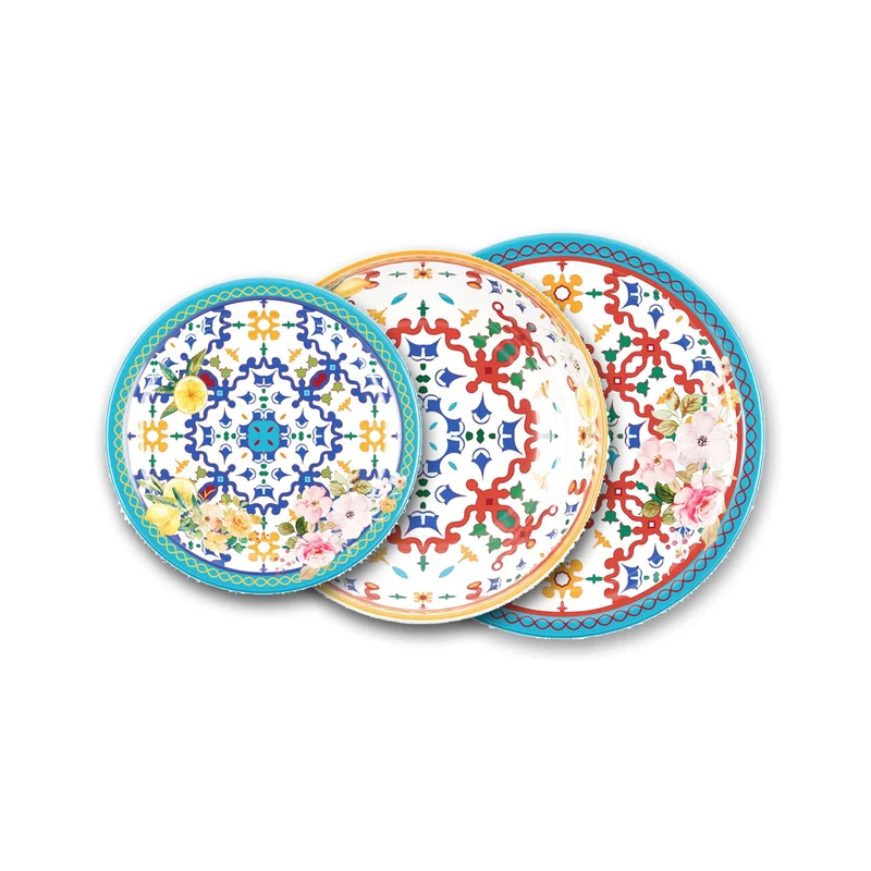 Guzzini Servizio Tavola 18 Pezzi Flower&Lemon in Melamina