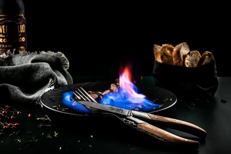 Laguiole Style de Vie Forks Oak Stonewash 'Luxury Line'
