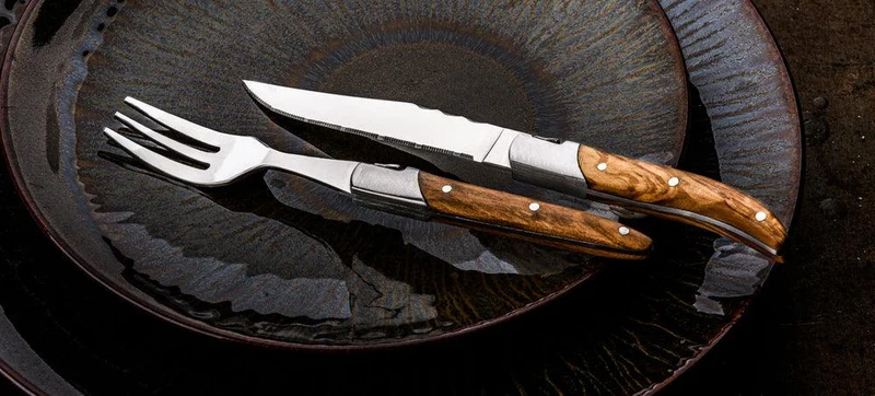 Laguiole Style de Vie Mini-Besteckset aus Olivenholz „Luxuslinie“