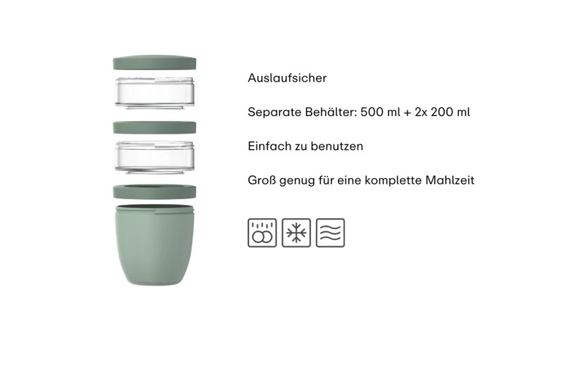 Ellipse Lunchpot 3-teilig 500 ml + 200 ml + 200 ml – Nordic sage
