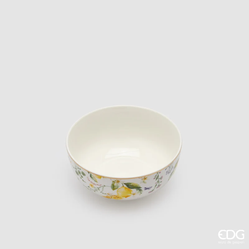 EDG Enzo De Gasperi Servizio Tavola 24 pz Limoni in Porcellana con Bordo oro 24K