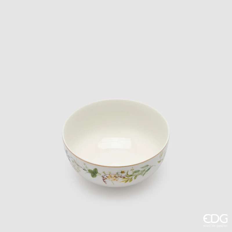 EDG Enzo De Gasperi Servizio Tavola 24 pz Fiori Mix in Porcellana con Bordo oro 24K