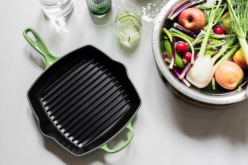 Le Creuset Grillpfanne quadratisch 26x26cm Grillit® 'Bamboo Green'