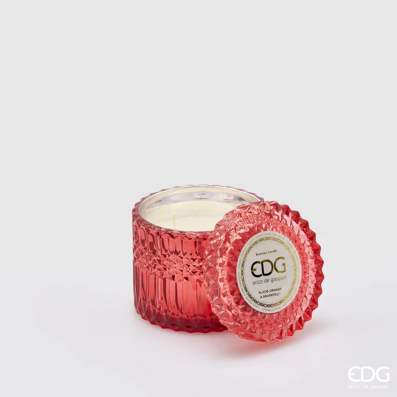 EDG Enzo De Gasperi candela Crystal New H10,5 cm Blood Orange & Grapefruit