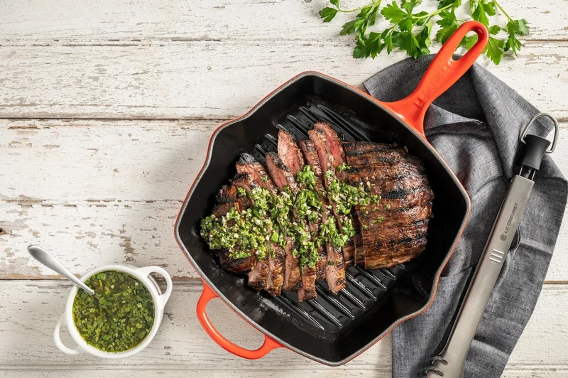 Le Creuset Quadratische Grillpfanne 26x26cm Grillit® 'Orange Red'