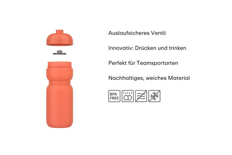 Trinkflasche squeeze 0,6l Ceramic white