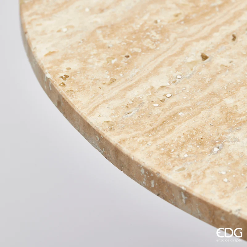 EDG Enzo De Gasperi Tavolo Travertino Rotondo D50 cm