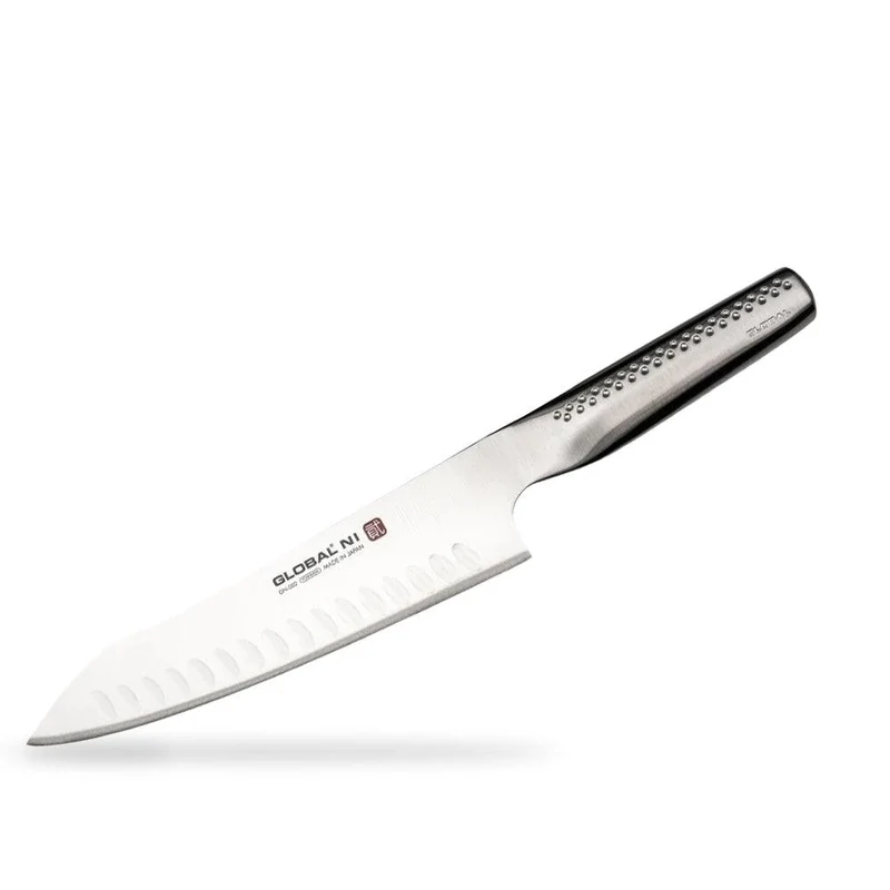 Global GN-002 Chinesisches Kochmesser mit Vertiefungen, 20 cm