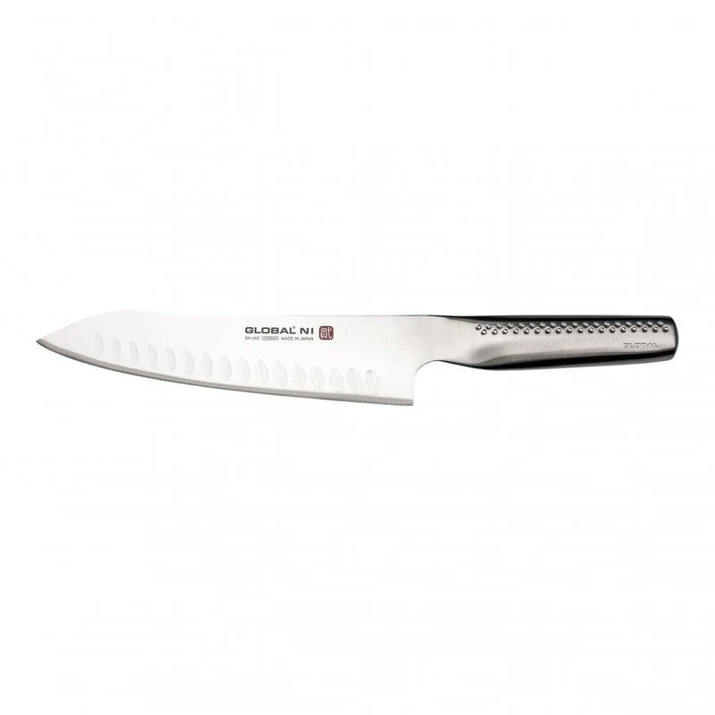 Global GN-002 Chinesisches Kochmesser mit Vertiefungen, 20 cm