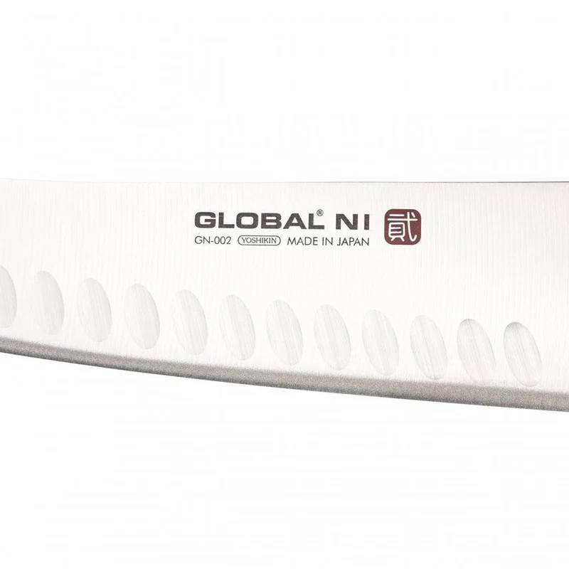 Global GN-002 Chinesisches Kochmesser mit Vertiefungen, 20 cm