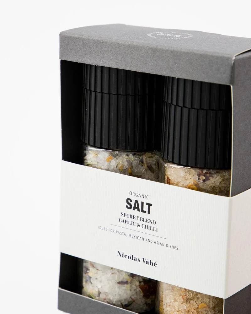 Nicolas Vahé Geschenkbox Bio-Geheimmischung – Salz, Knoblauch & Chili