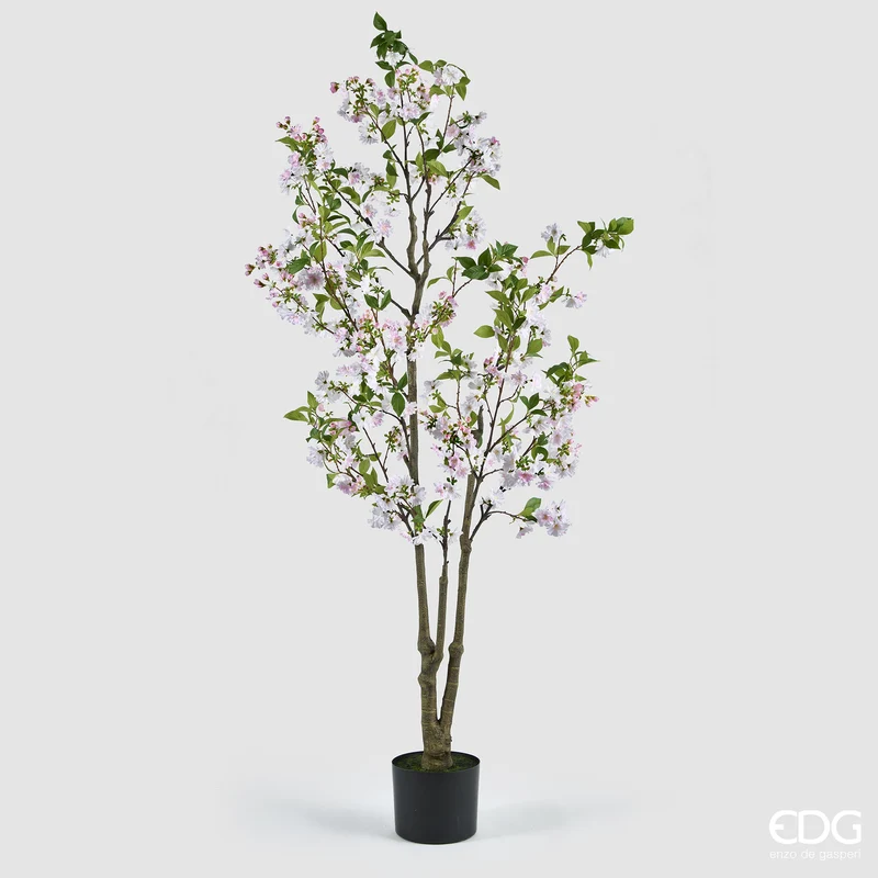 EDG Enzo De Gasperi Pianta Artificiale Pesco con Foglie e Vaso H220 cm