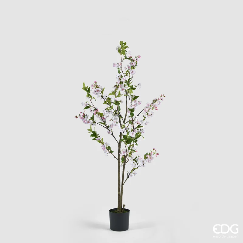 EDG Enzo De Gasperi Pianta Artificiale Pesco con Foglie e Vaso H185 cm