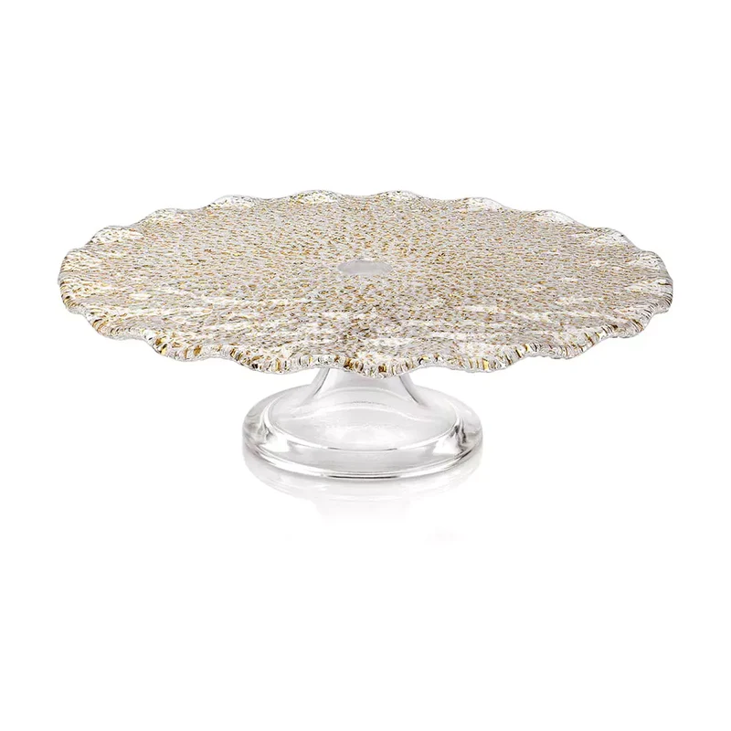 IVV Special Alzata Portadolci D33 cm Smerlato Decoro Oro