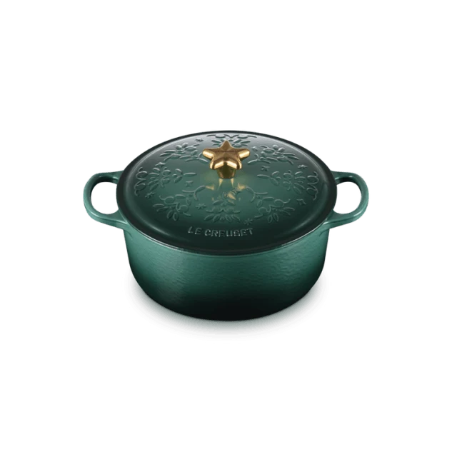 Le Creuset Schmortopf mit Weihnachtsbaum-Relief, Ø 24 cm / 4,2 l