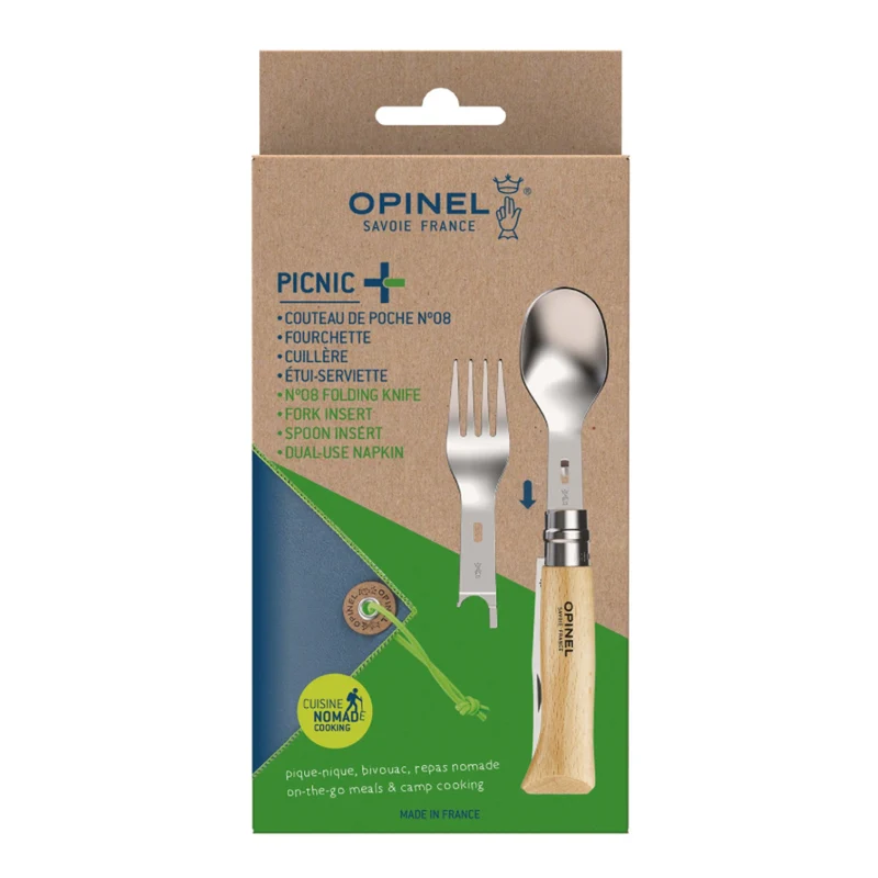 Opinel Outdoor-Besteckset, 4-teilig, „Picnic Plus“