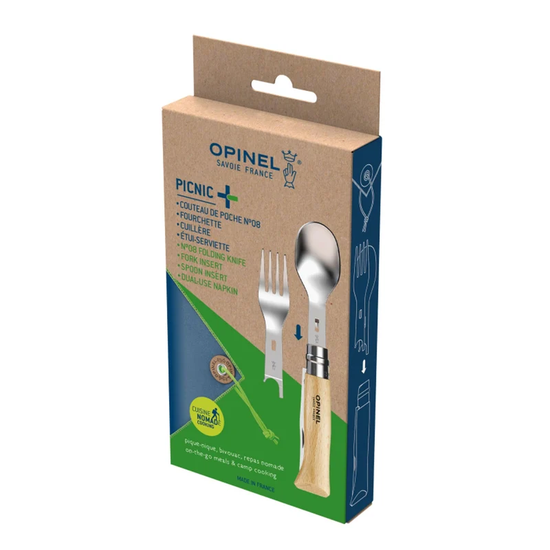 Opinel Outdoor-Besteckset, 4-teilig, „Picnic Plus“