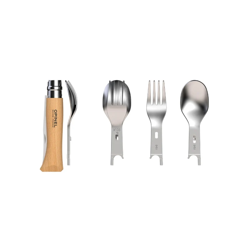 Opinel Outdoor-Besteckset, 3-teilig, „Picnic Plus“