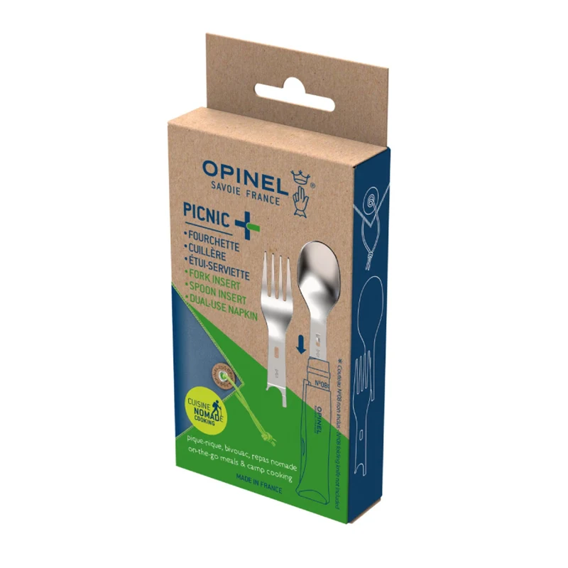 Opinel Outdoor-Besteckset, 3-teilig, „Picnic Plus“
