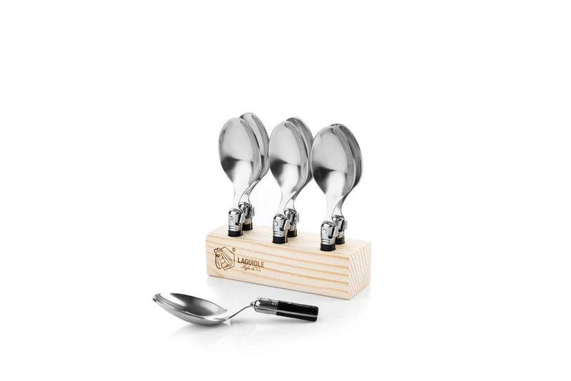 Laguiole Style de Vie Amuse Löffel Schwarz 6 Stück 'Premium Line'