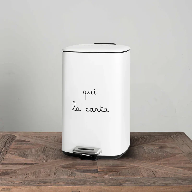 Simple Day Pattumiera Qui la Carta 20L Bianco