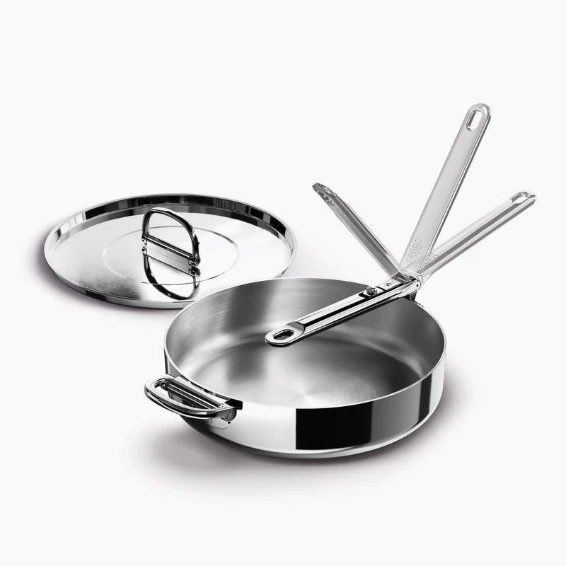 Joseph Joseph Padella con Manico Pieghevole D28 cm con Coperchio in Acciaio Inossidabile