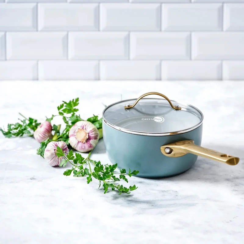 GreenPan Casseruola Padova 16 cm con Coperchio Sky Blue