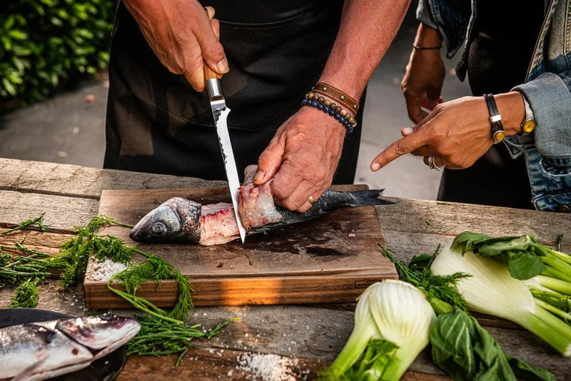 Fischfiletiermesser Olive + Gratis Etui