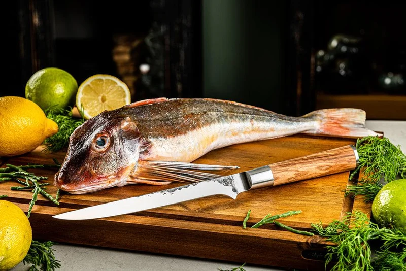 Fischfiletiermesser Olive + Gratis Etui
