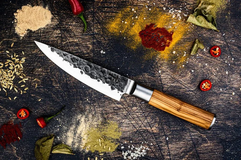 Kochmesser 16cm Olive + Gratis Hülle