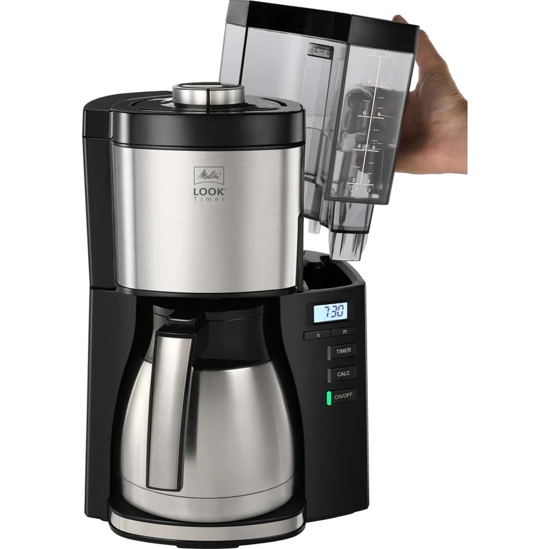 Melitta LOOK® Therm Timer 1025-18 Filterkaffeemaschine 1,25L Schwarz, Silber
