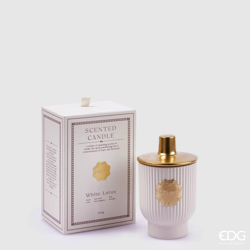 EDG Enzo De Gasperi Candela Luxury Profumata 420gr Loto Bianco
