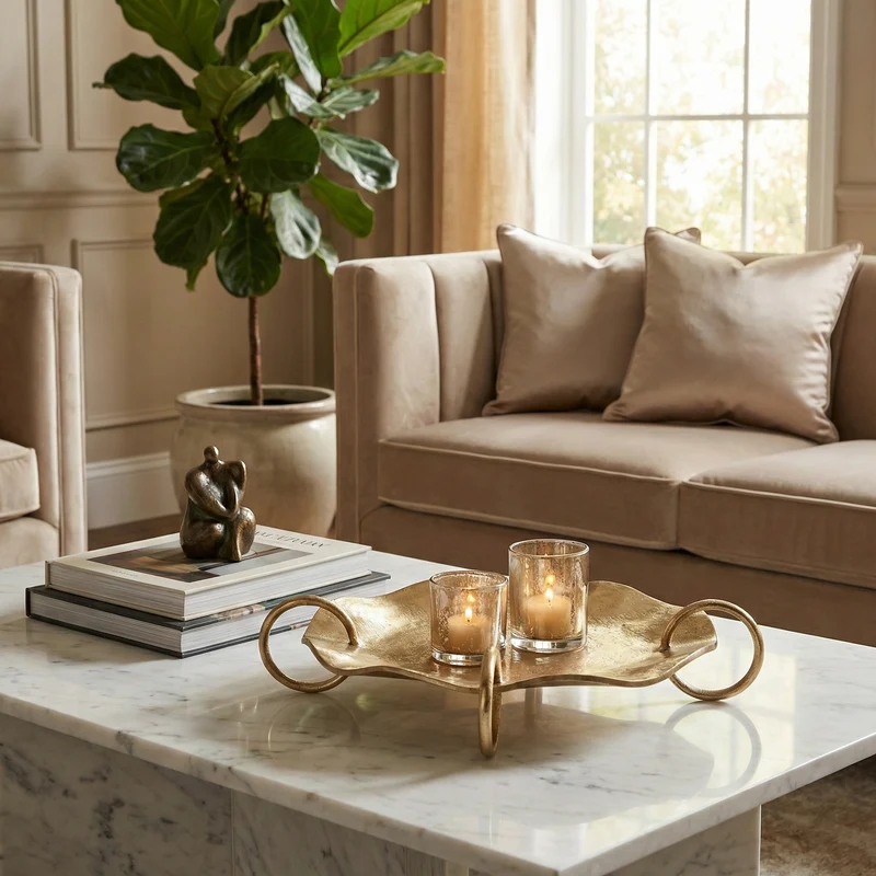 Andrea Bizzotto Vassoio Decorativo Sagar Tondo D46 cm Oro